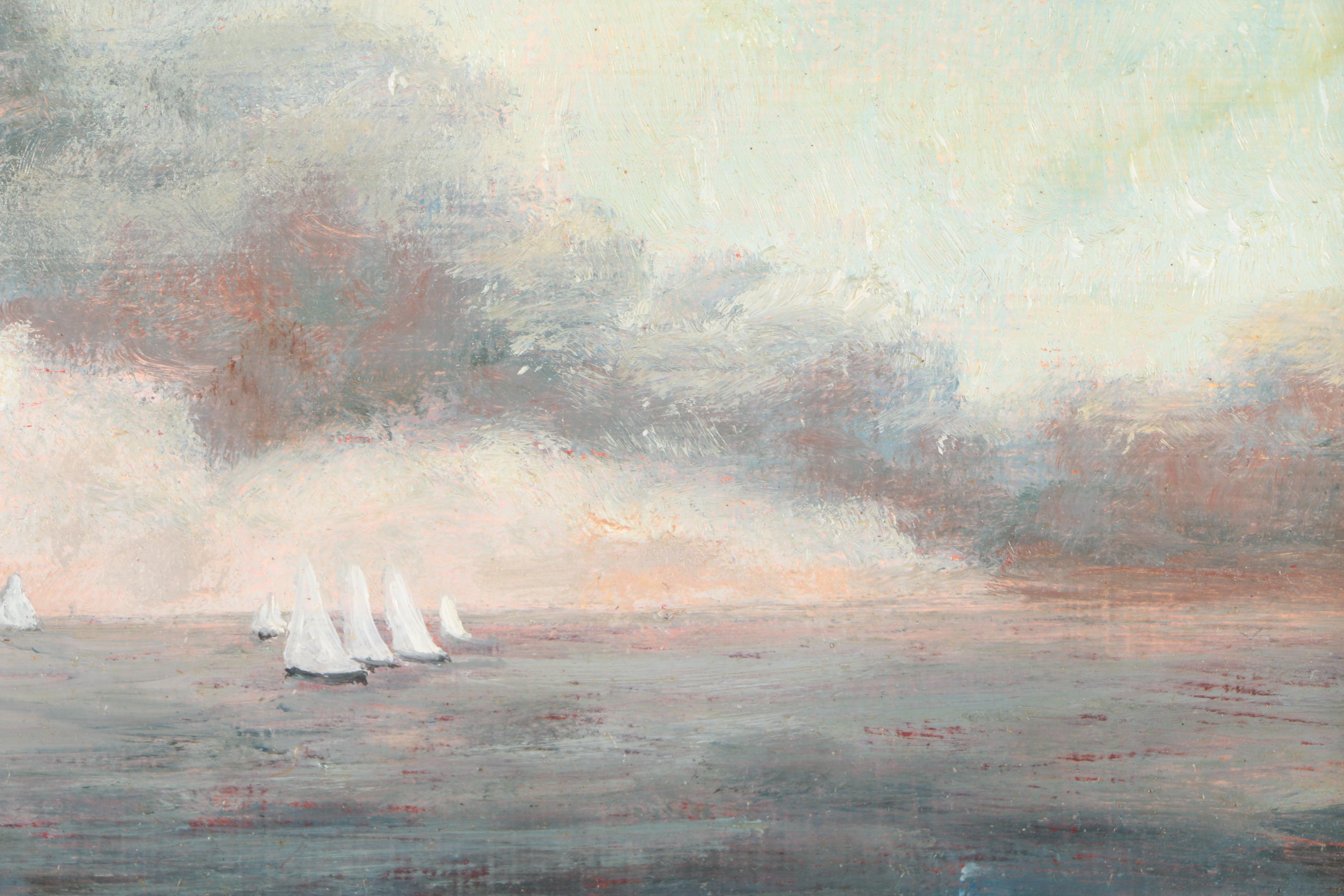 Bert Beirne Oil Painting on Wood Panel of an Oceanscape