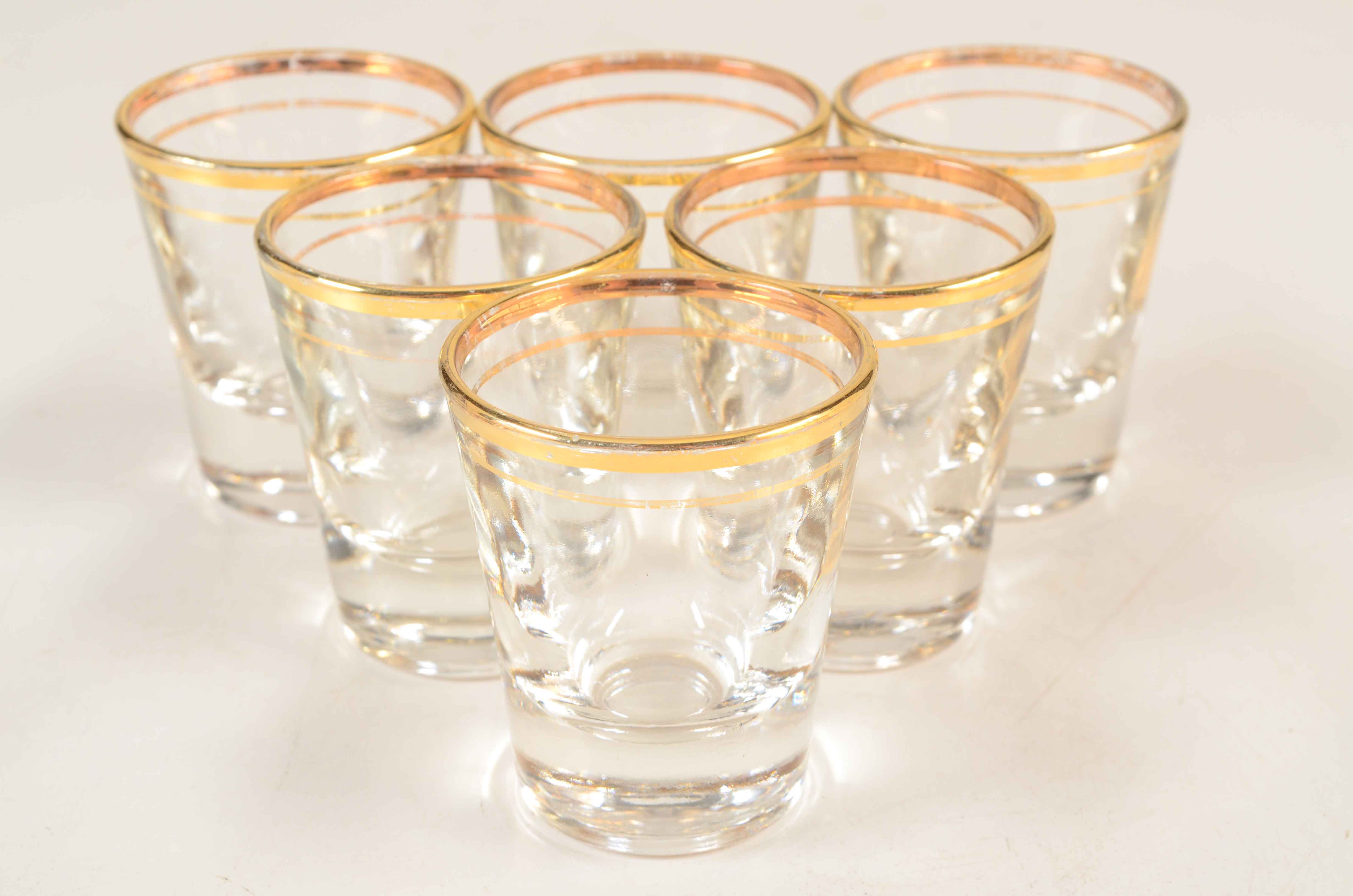 Mid Century Chrome and Glass Liquor Dispenser with Shot Glasses