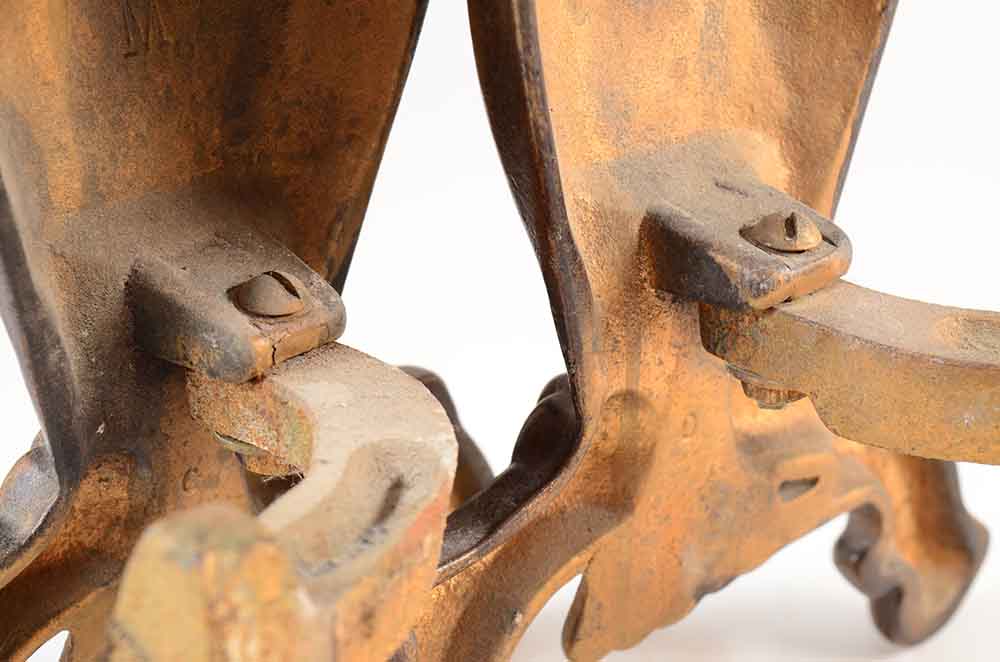 Pair of Brass Owl Andirons