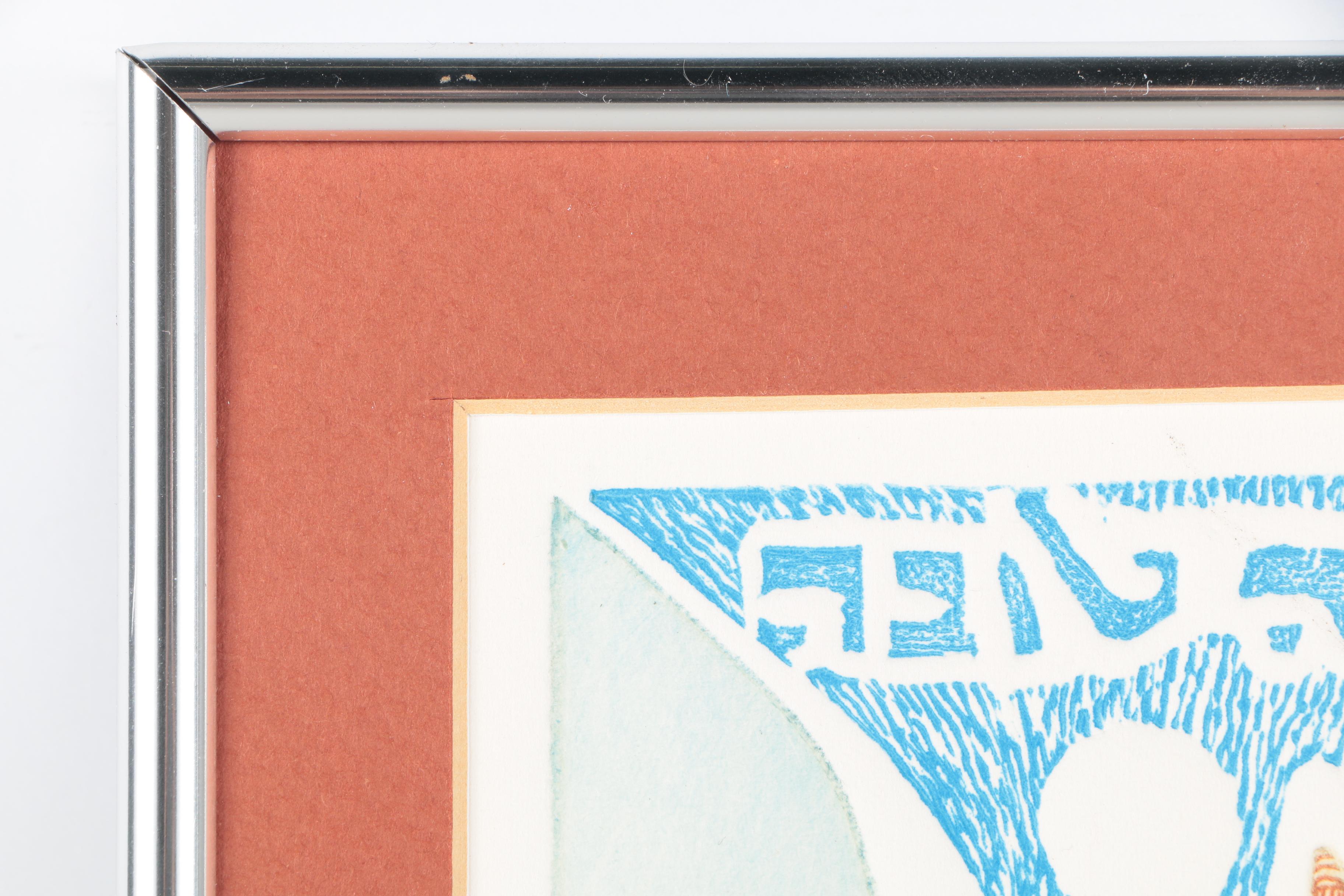 Signed Limited Edition Woodblock Print "Shalom"