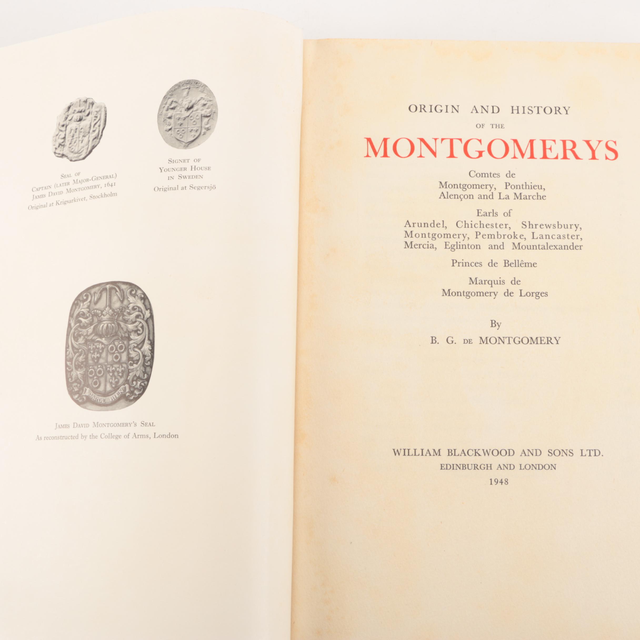 1948 "Origin and History of the Montgomerys" by B.G. de Montgomery