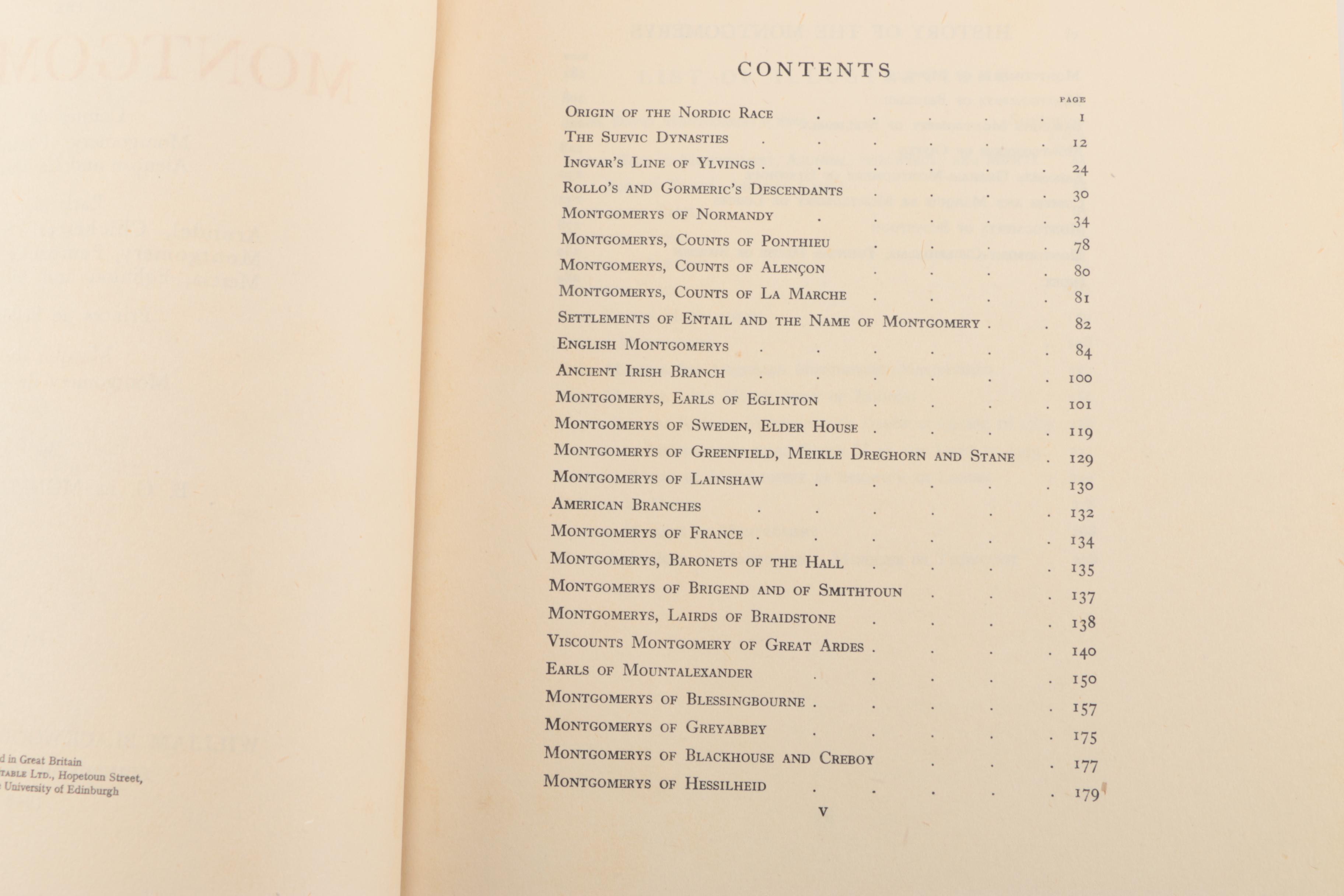 1948 "Origin and History of the Montgomerys" by B.G. de Montgomery