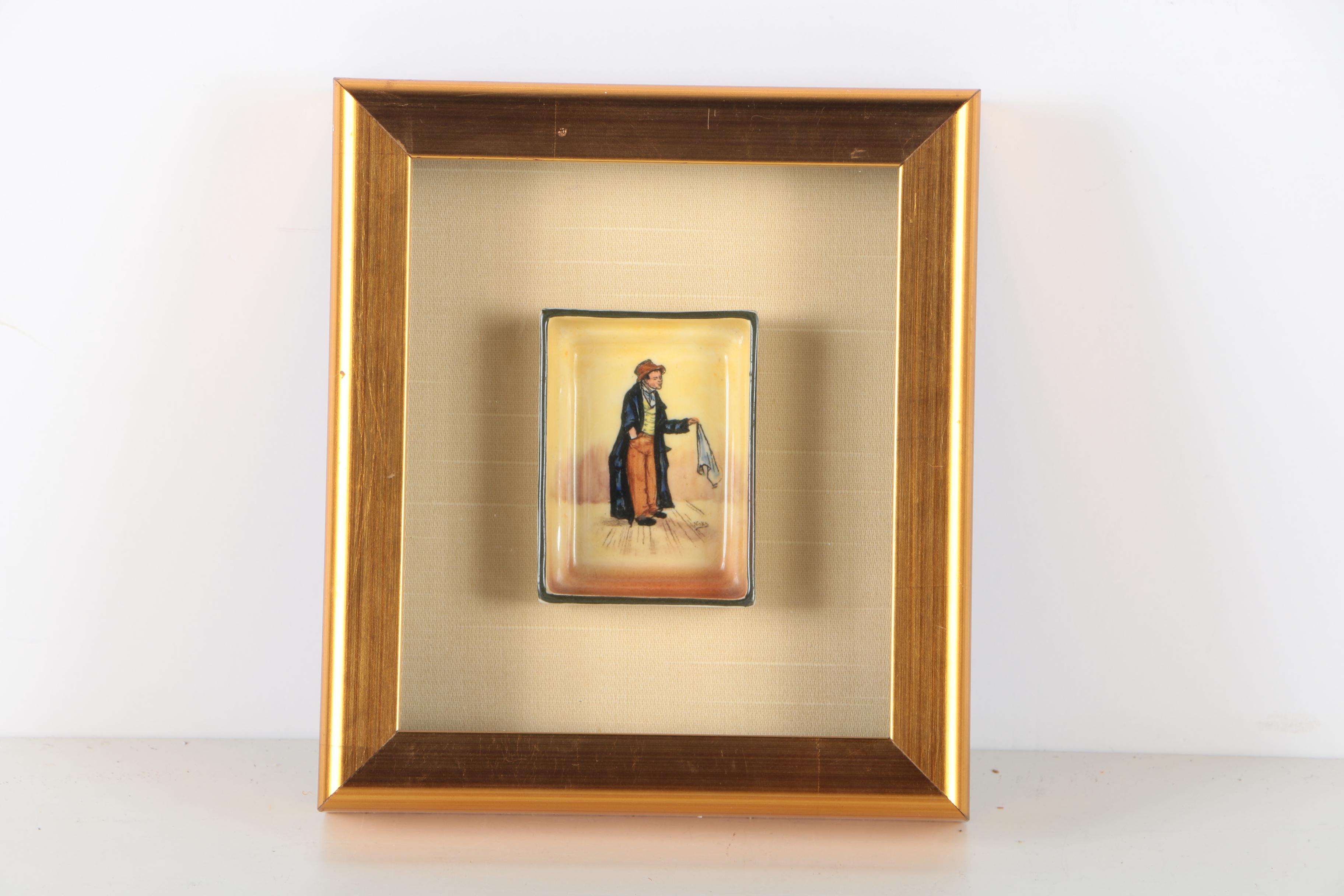 Framed Royal Doulton Dickens Collection Dishes