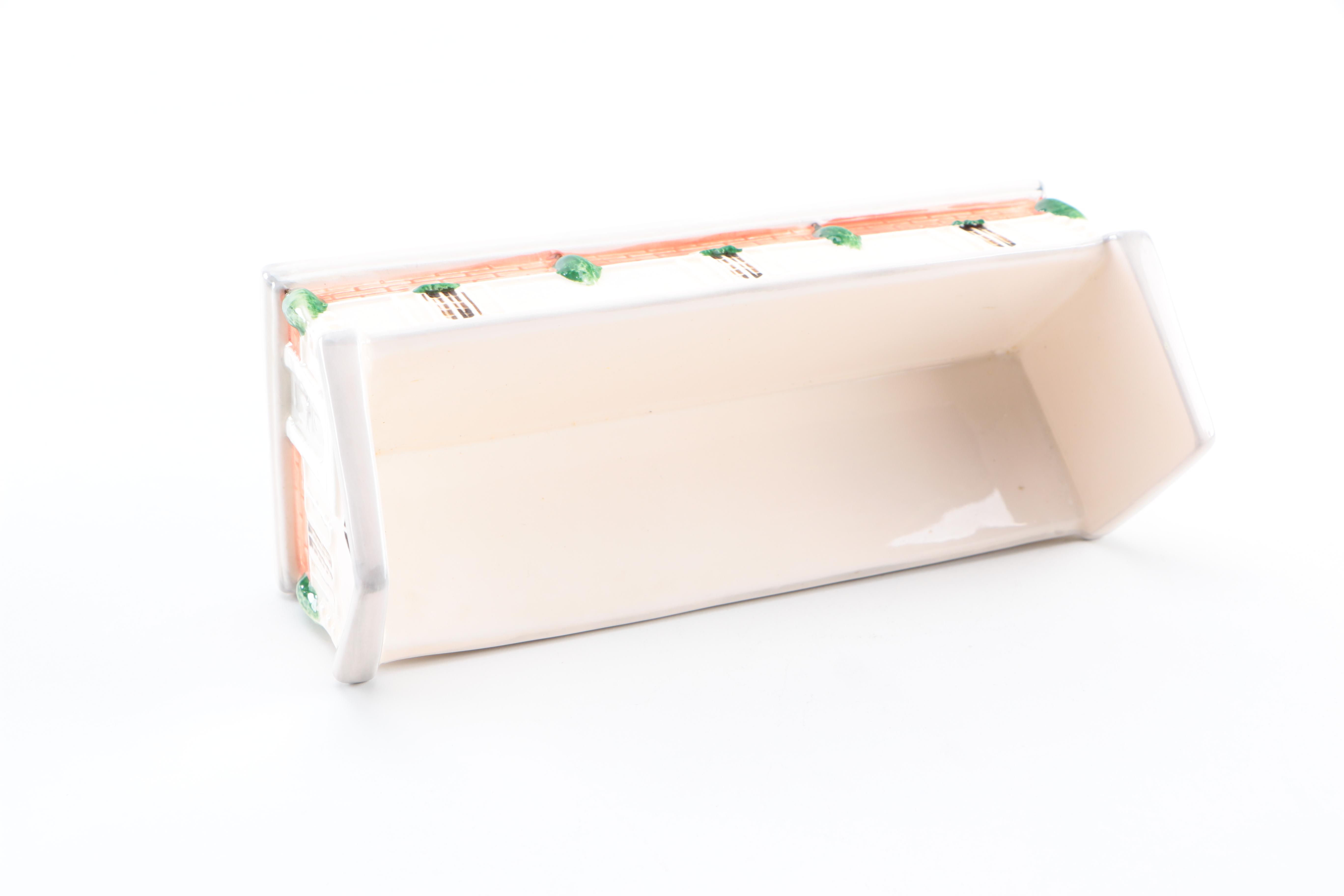 Vintage Ceramic Fitz and Floyd Candleholders and Butter Dishes