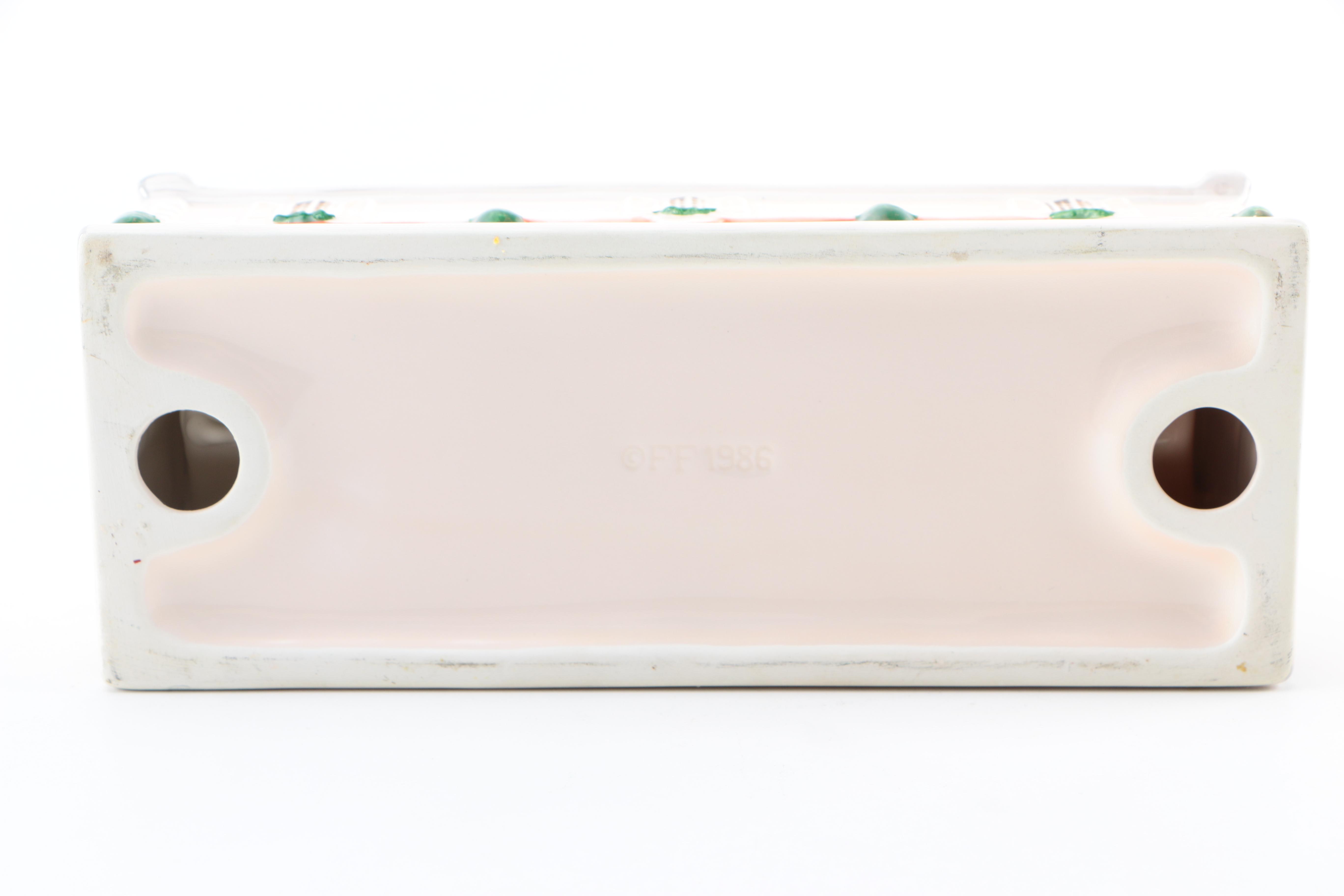 Vintage Ceramic Fitz and Floyd Candleholders and Butter Dishes