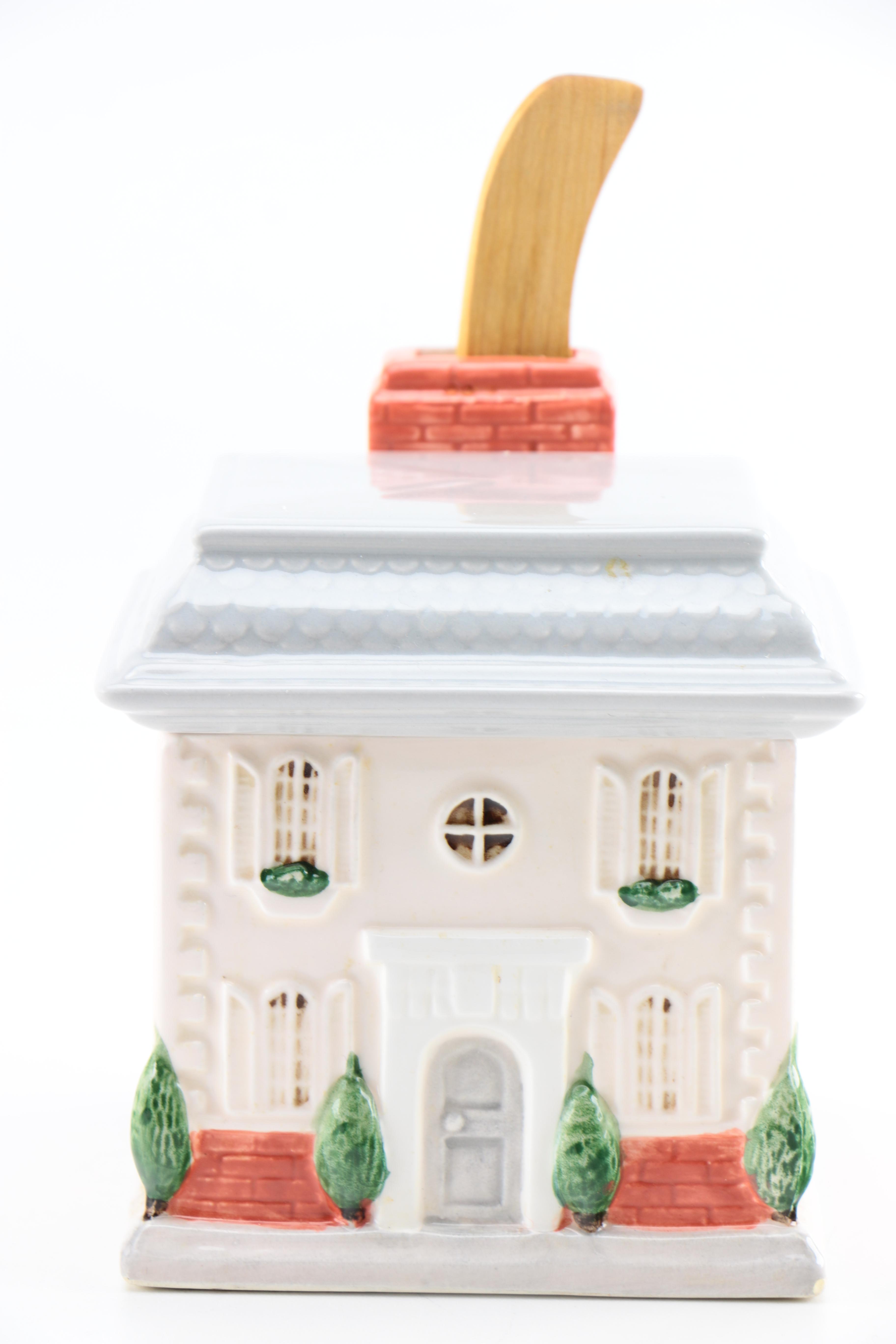 Vintage Ceramic Fitz and Floyd Candleholders and Butter Dishes