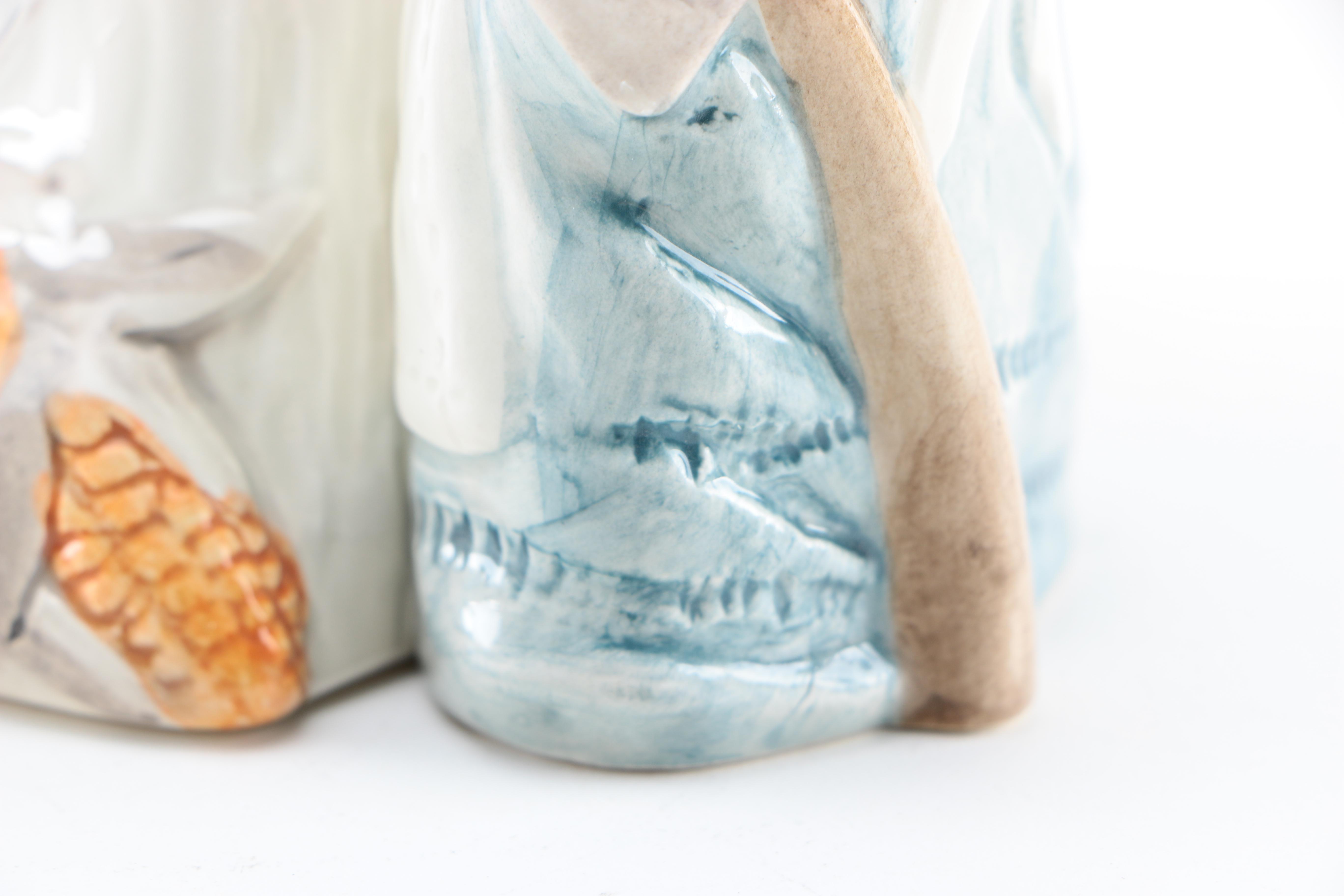 Vintage Ceramic Fitz and Floyd Candleholders and Butter Dishes