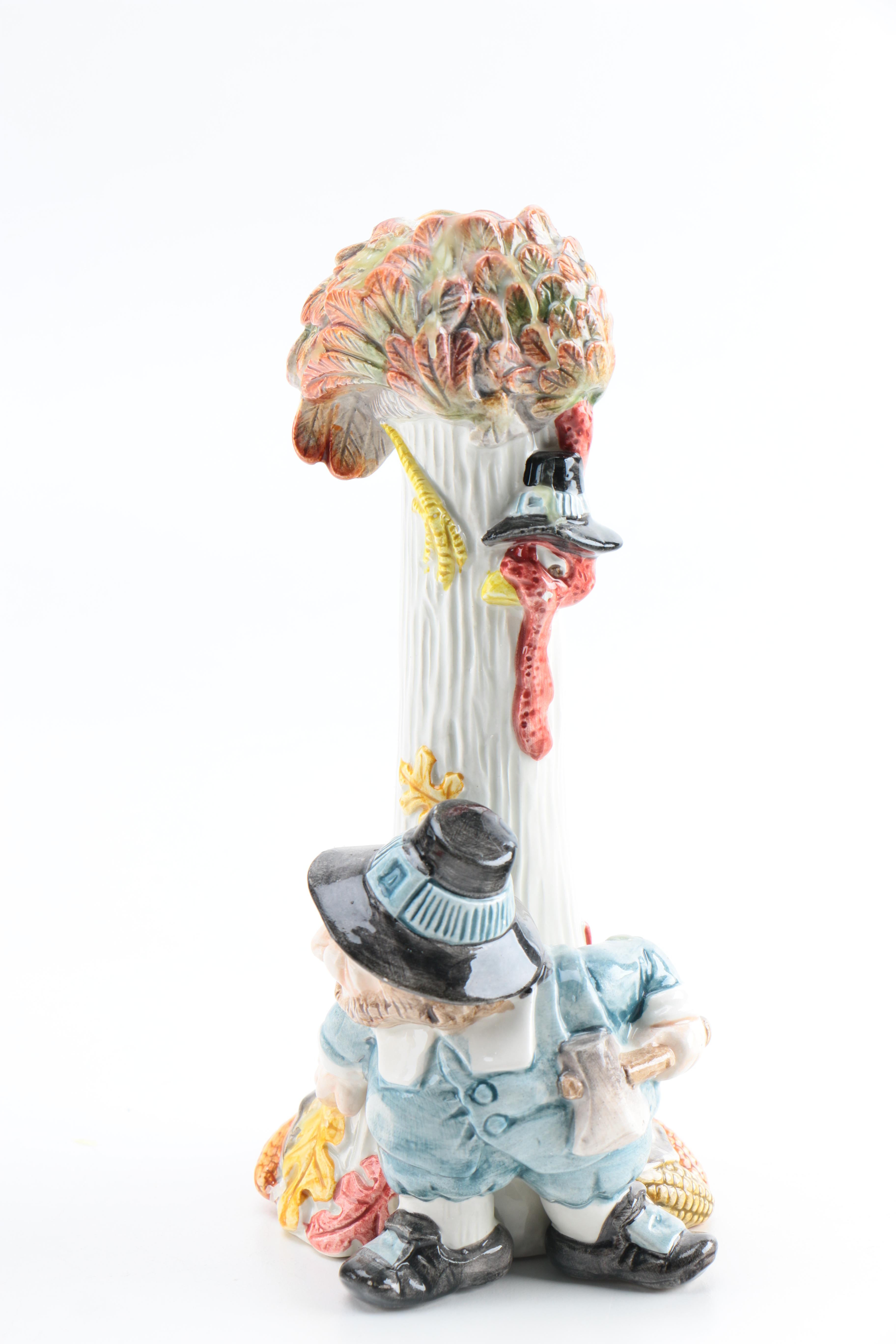 Vintage Ceramic Fitz and Floyd Candleholders and Butter Dishes