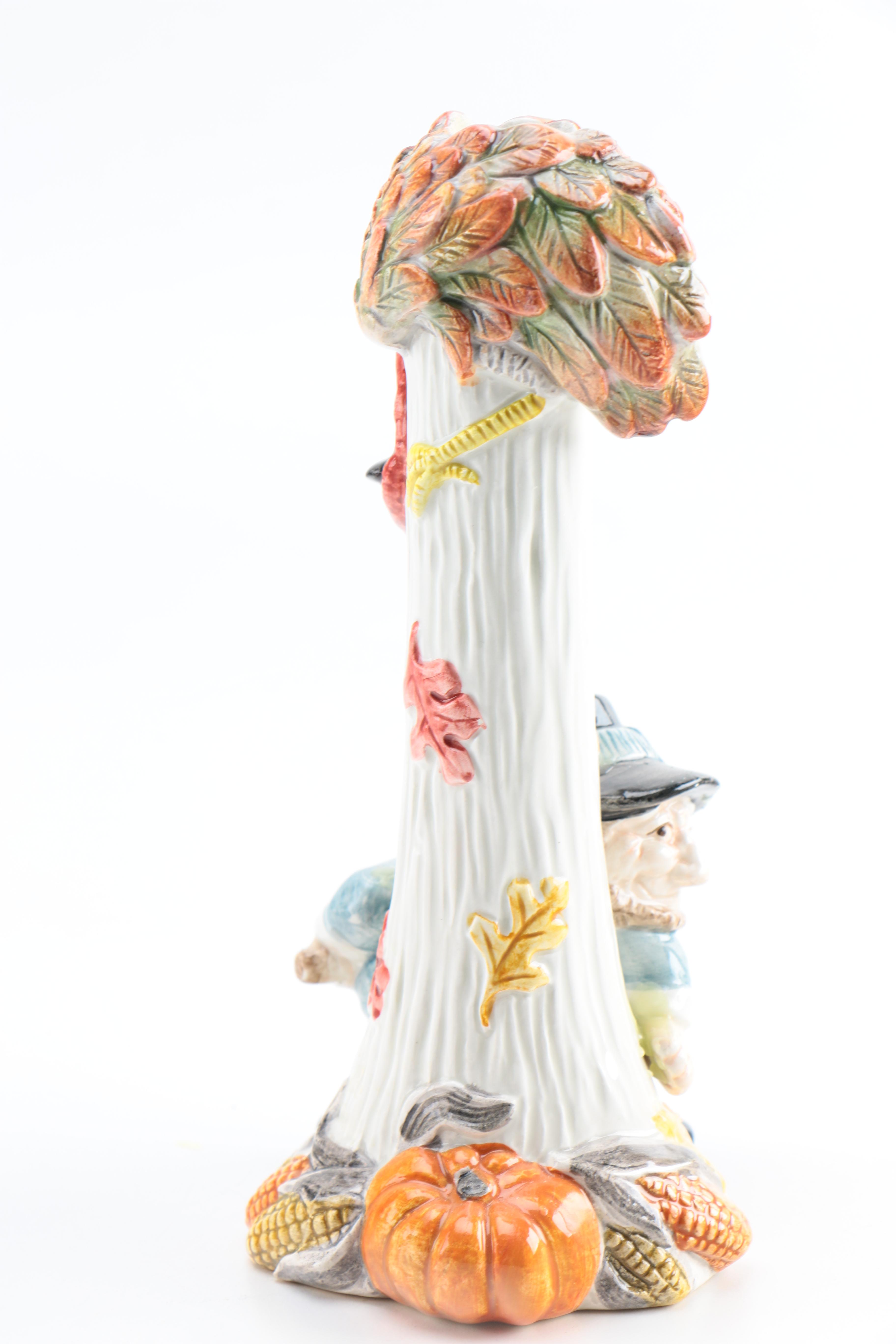 Vintage Ceramic Fitz and Floyd Candleholders and Butter Dishes