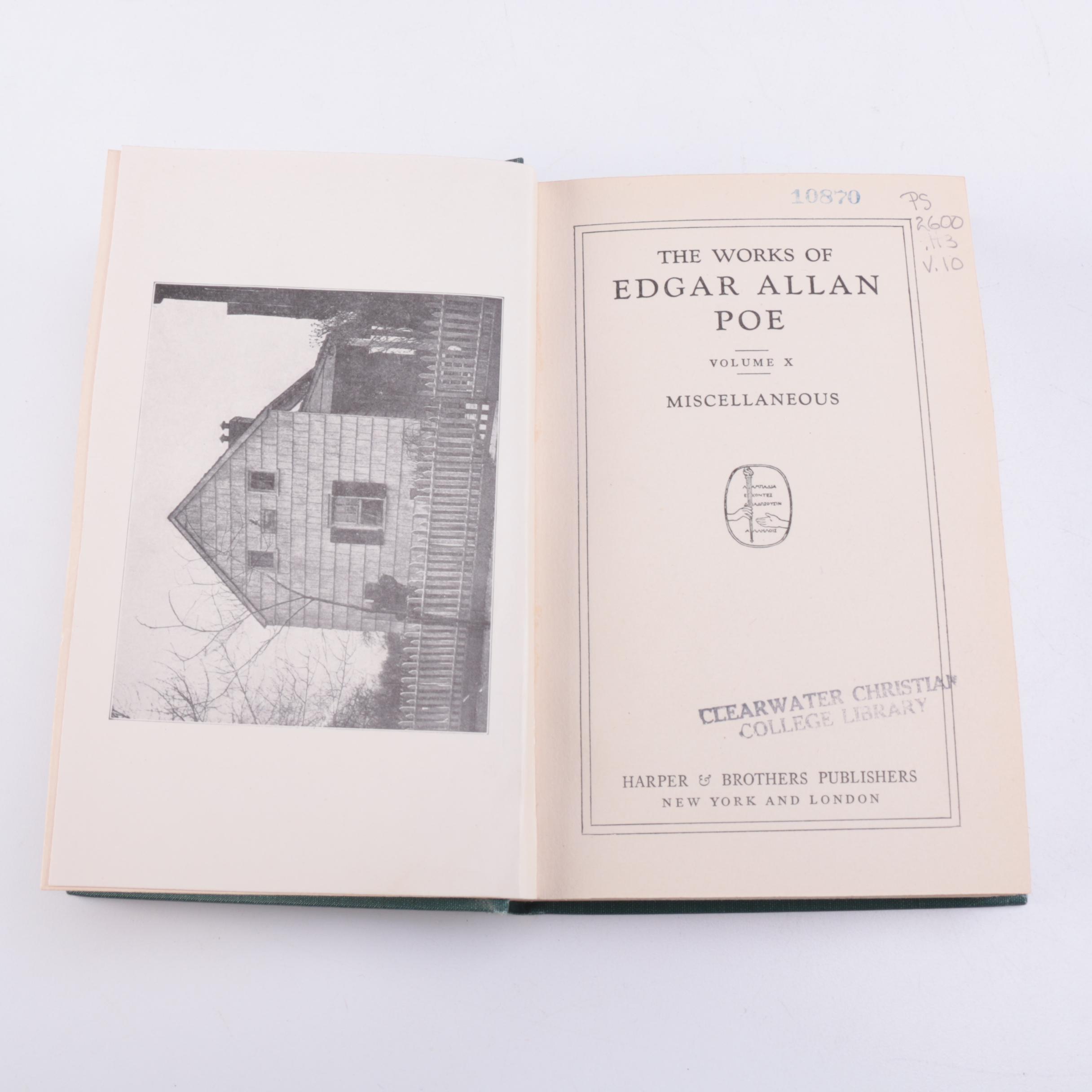 Early-Twentieth-Century Edgar Allan Poe Including Ten-Volume Set