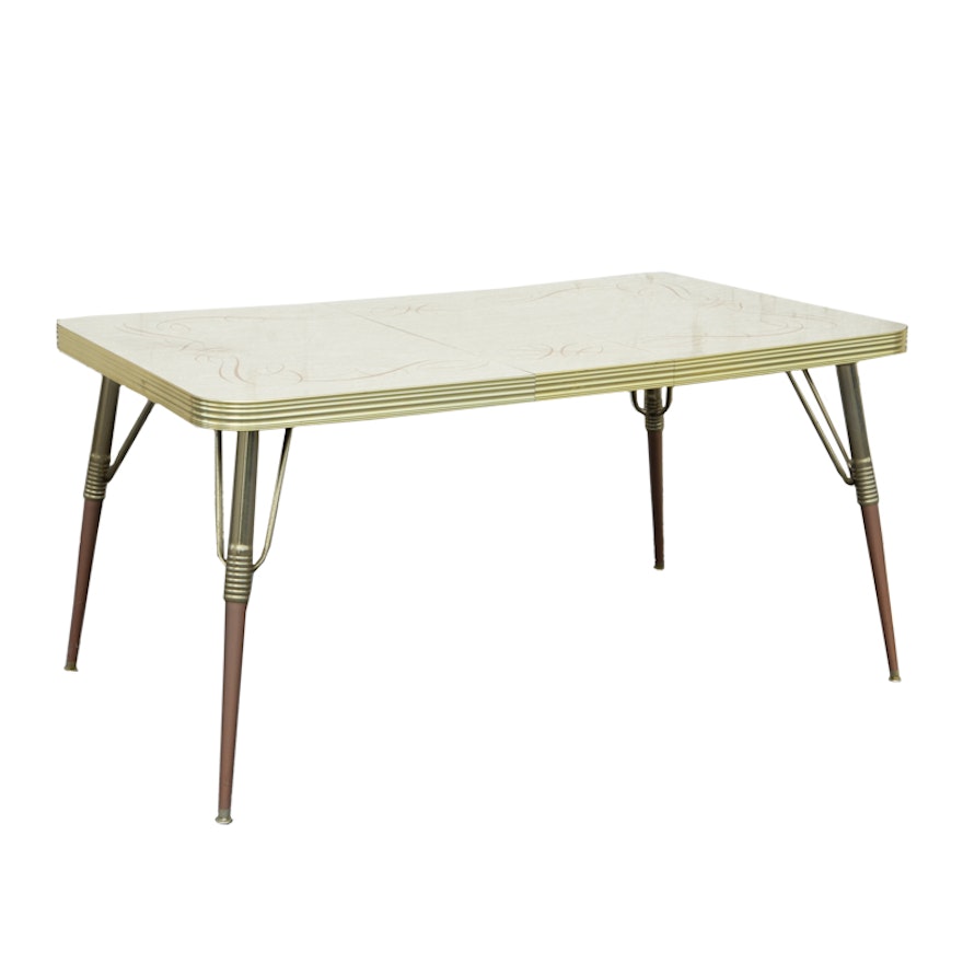 Mid-Century Laminate and Metal Extension Table by Wilchrome