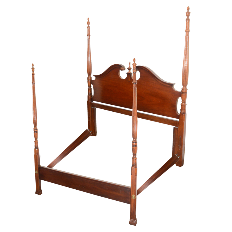 Federal Style Queen Size Four Poster Bed Frame