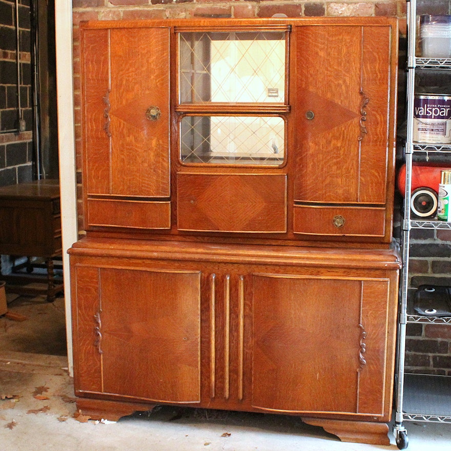 Period Art Deco Oak Breakfront