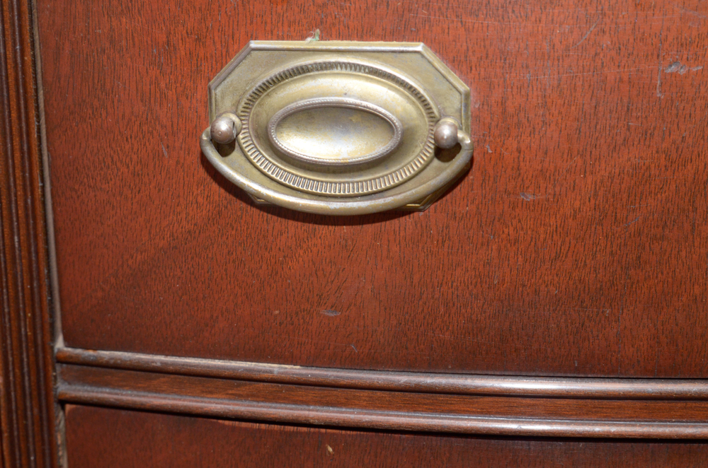 Hepplewhite Style Bow Front China Cabinet