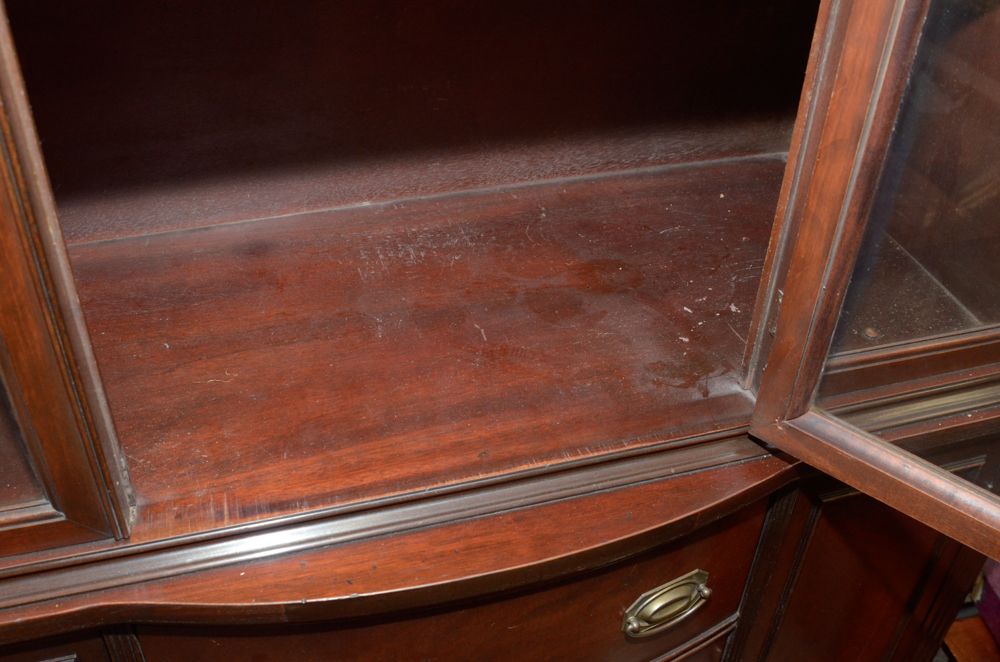 Hepplewhite Style Bow Front China Cabinet