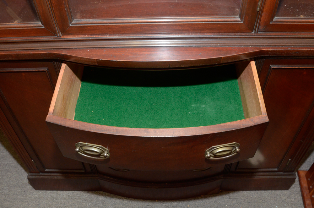 Hepplewhite Style Bow Front China Cabinet