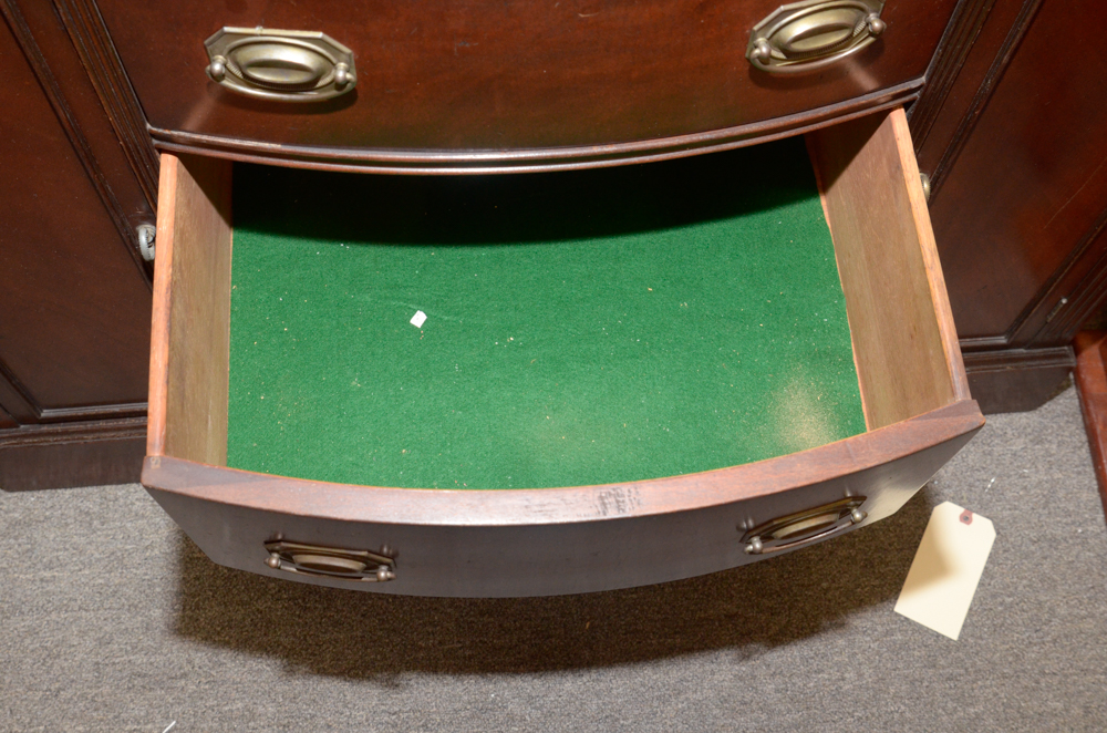 Hepplewhite Style Bow Front China Cabinet