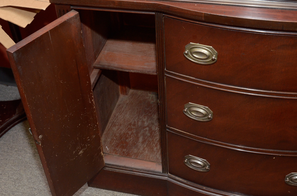 Hepplewhite Style Bow Front China Cabinet