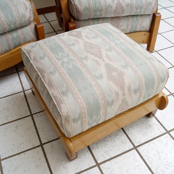 Upholstered Chairs with Matching Ottoman