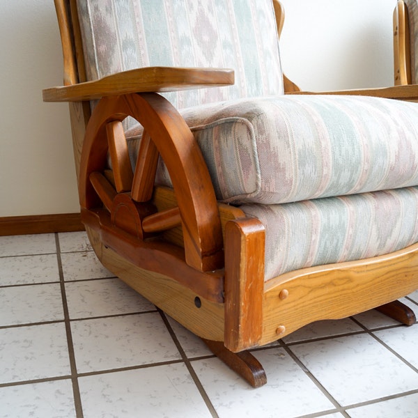 Upholstered Chairs with Matching Ottoman