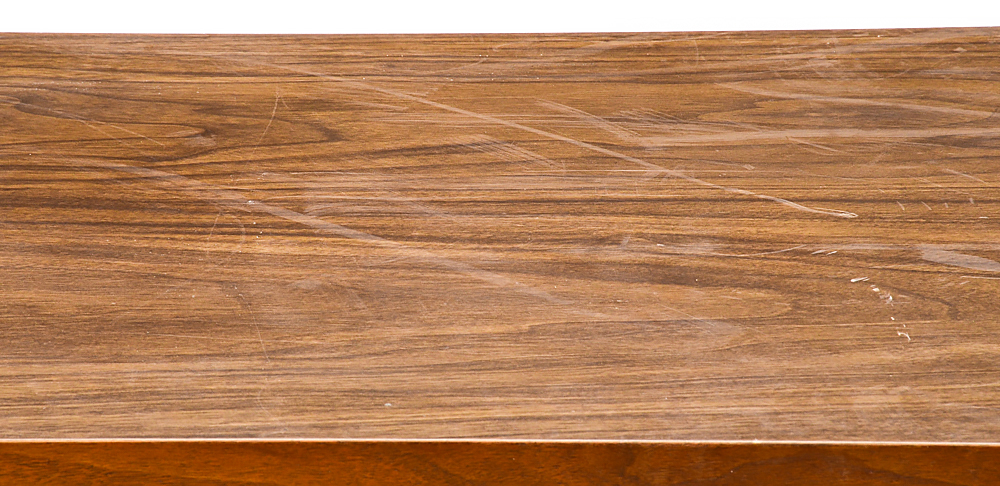 Walnut and Grained Laminate Nine Drawer Chest