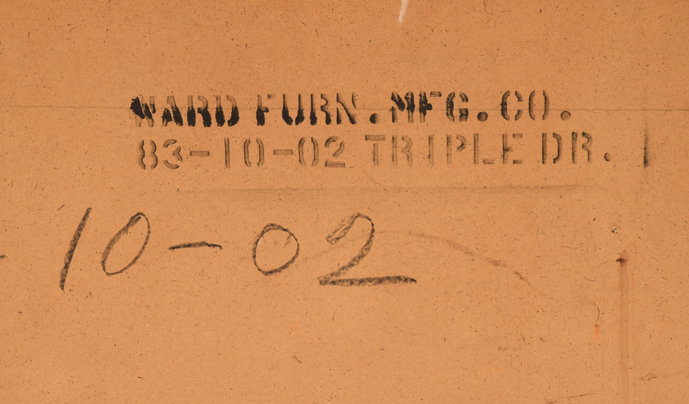 Walnut and Grained Laminate Nine Drawer Chest