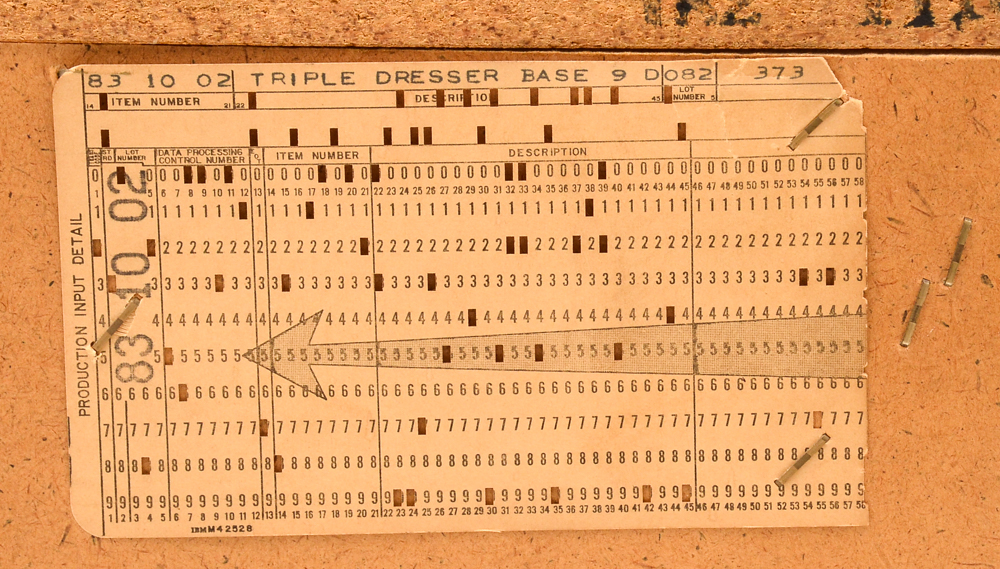 Walnut and Grained Laminate Nine Drawer Chest