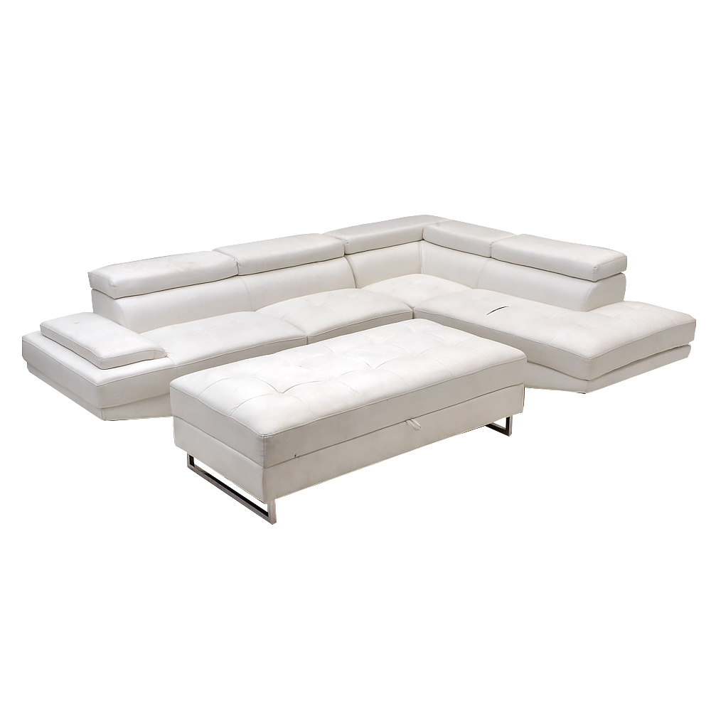 Three Piece Modern Style Leather Sectional Sofa