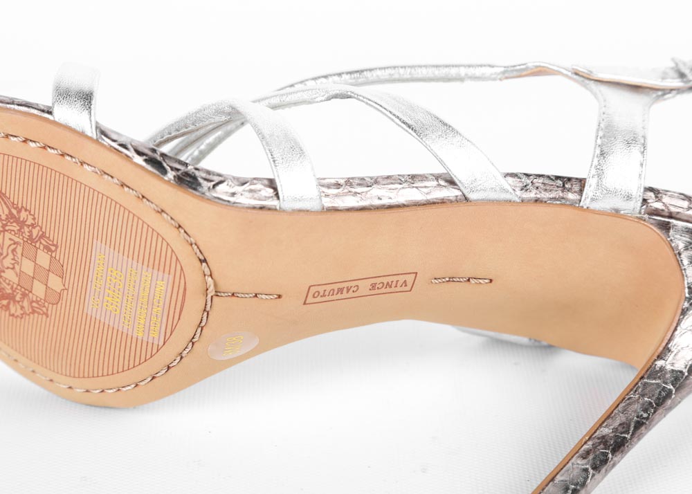 Vince Camuto Tiernan Metallic Strappy Spike Heel Slingbacks