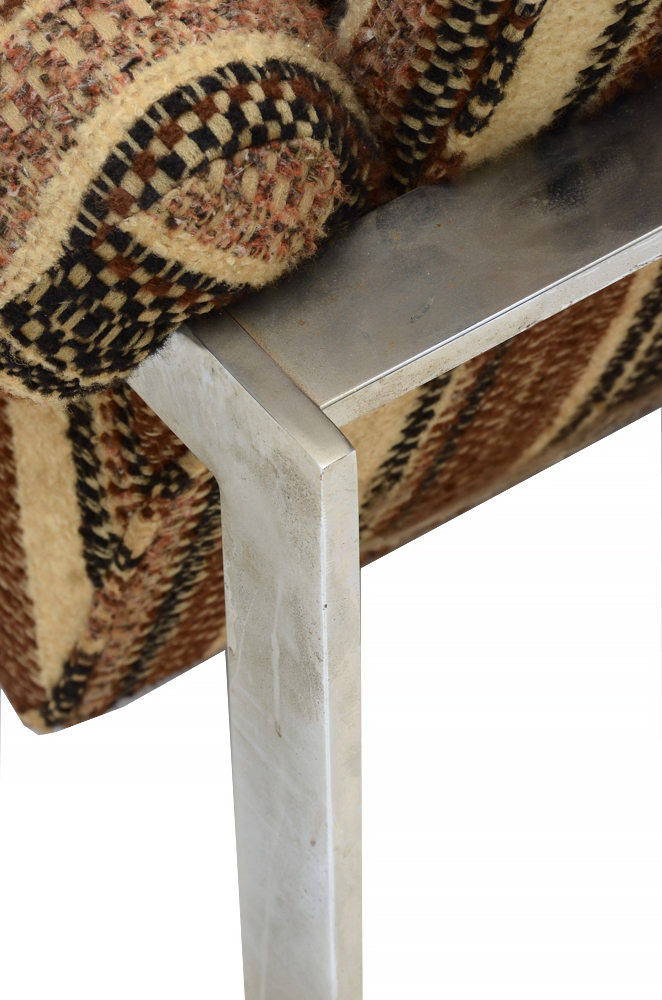 Mid-Century Chrome Flatbar Framed Sofa