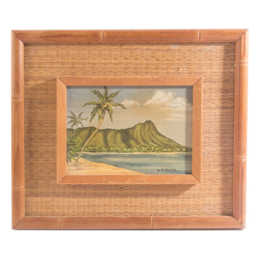 William Fisher Oil on Canvas of Wahiawa, Hawaii