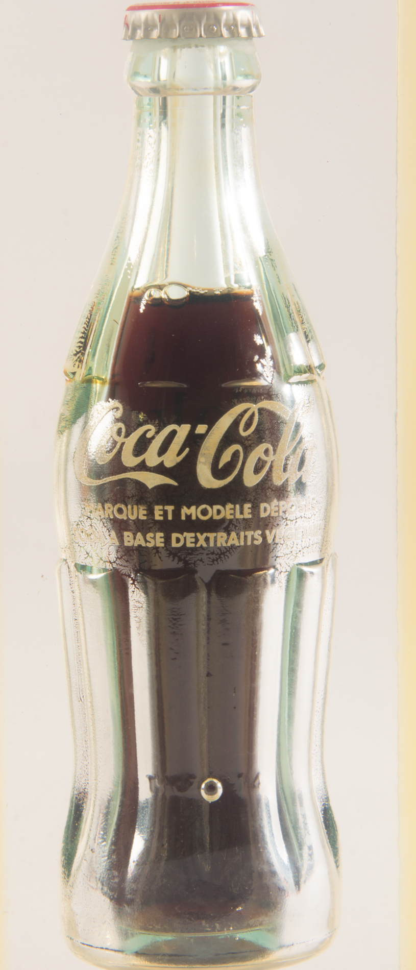 Vintage French Coca-Cola Glass Bottle in Lucite Block