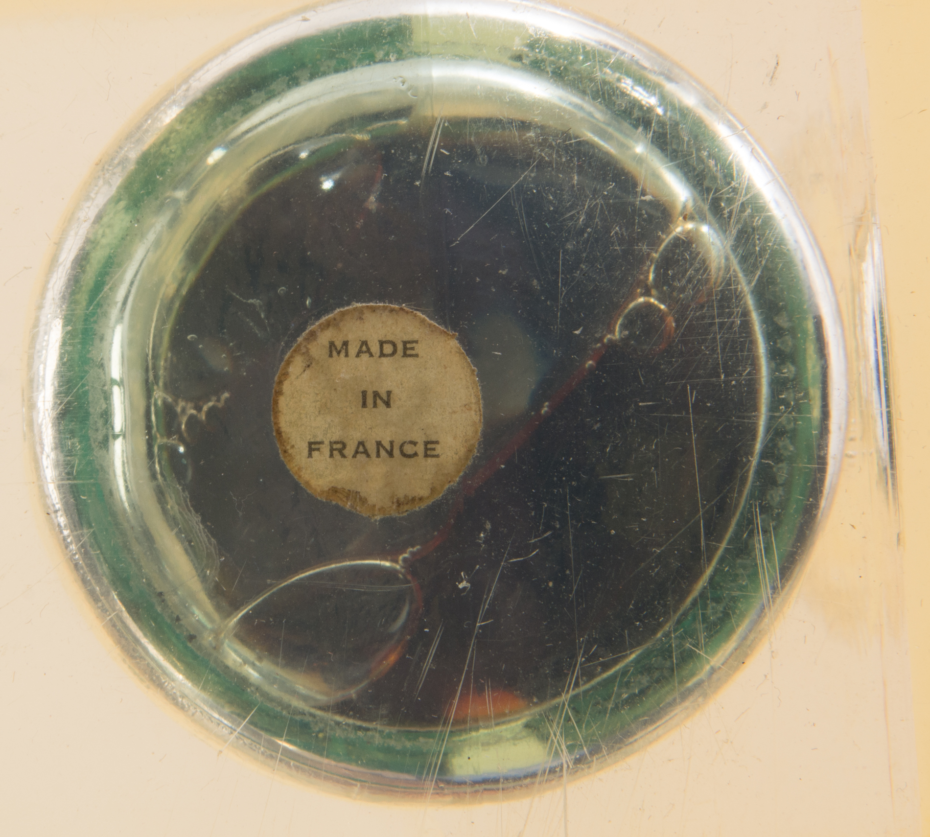 Vintage French Coca-Cola Glass Bottle in Lucite Block