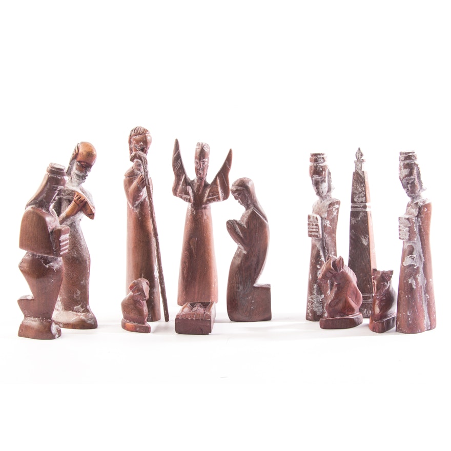 Hand Carved Teak Nativity