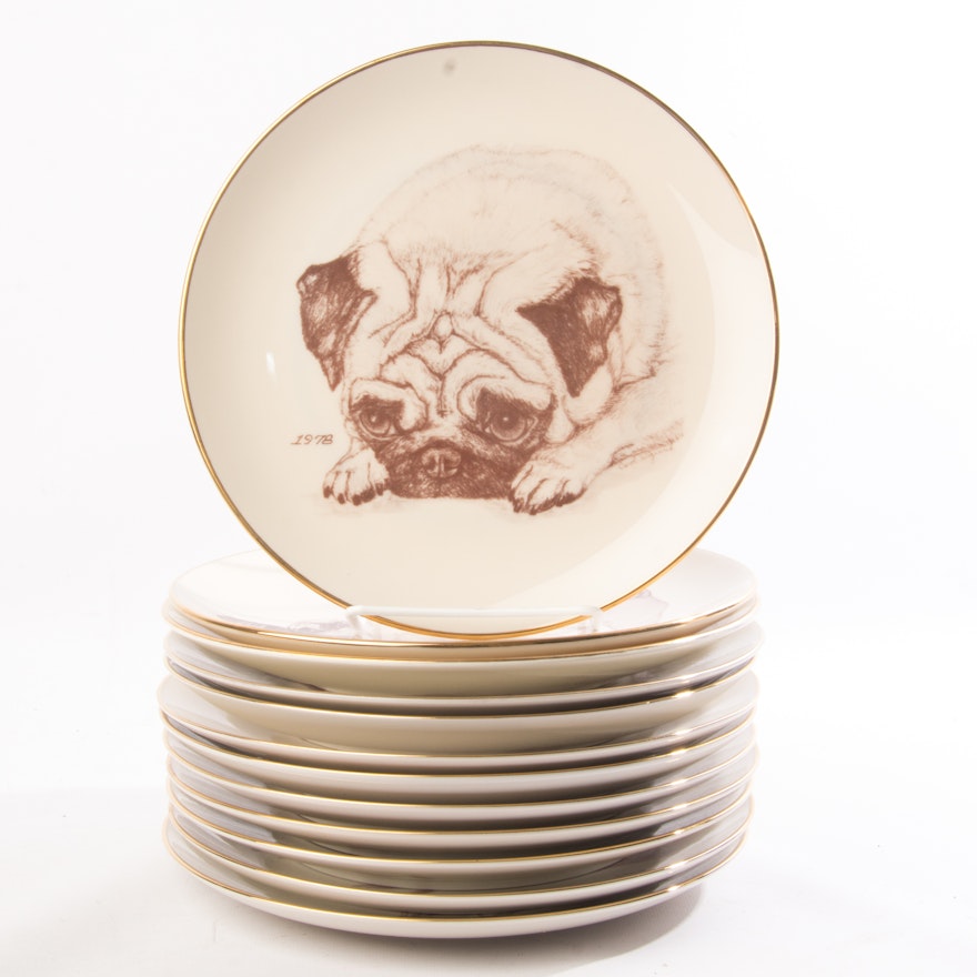 Limited Edition Laurelwood Collection "The Pug" Plates