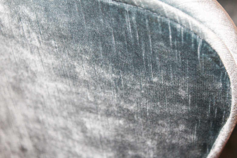 Blue Velvet Chippendale Style Wingback Chair