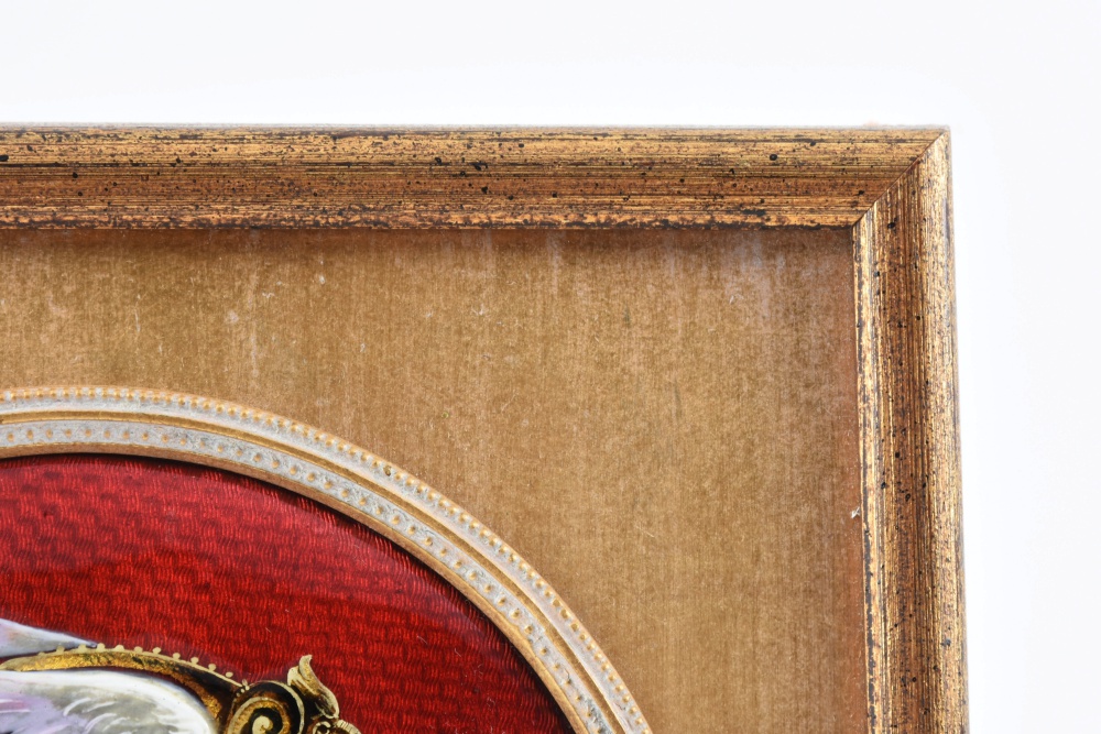 French Limoges Foil Enamel Valkyrie Portrait by Theophile Soyer