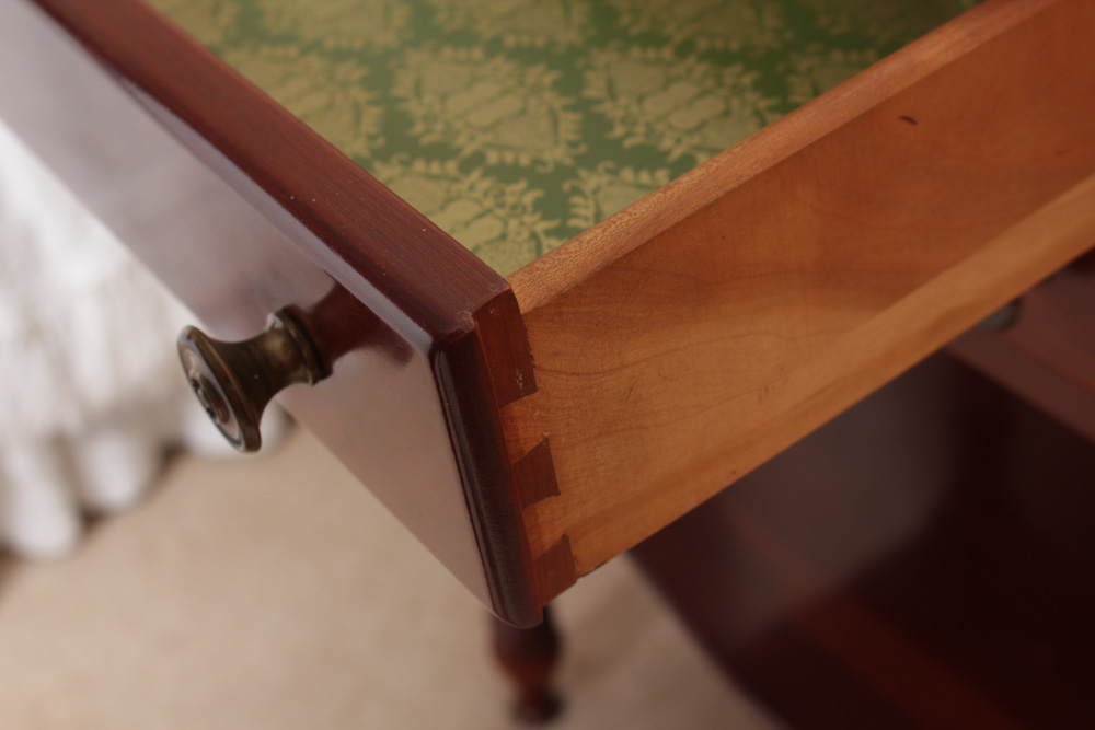 Willett Furniture Cherry Marble Top Side Table