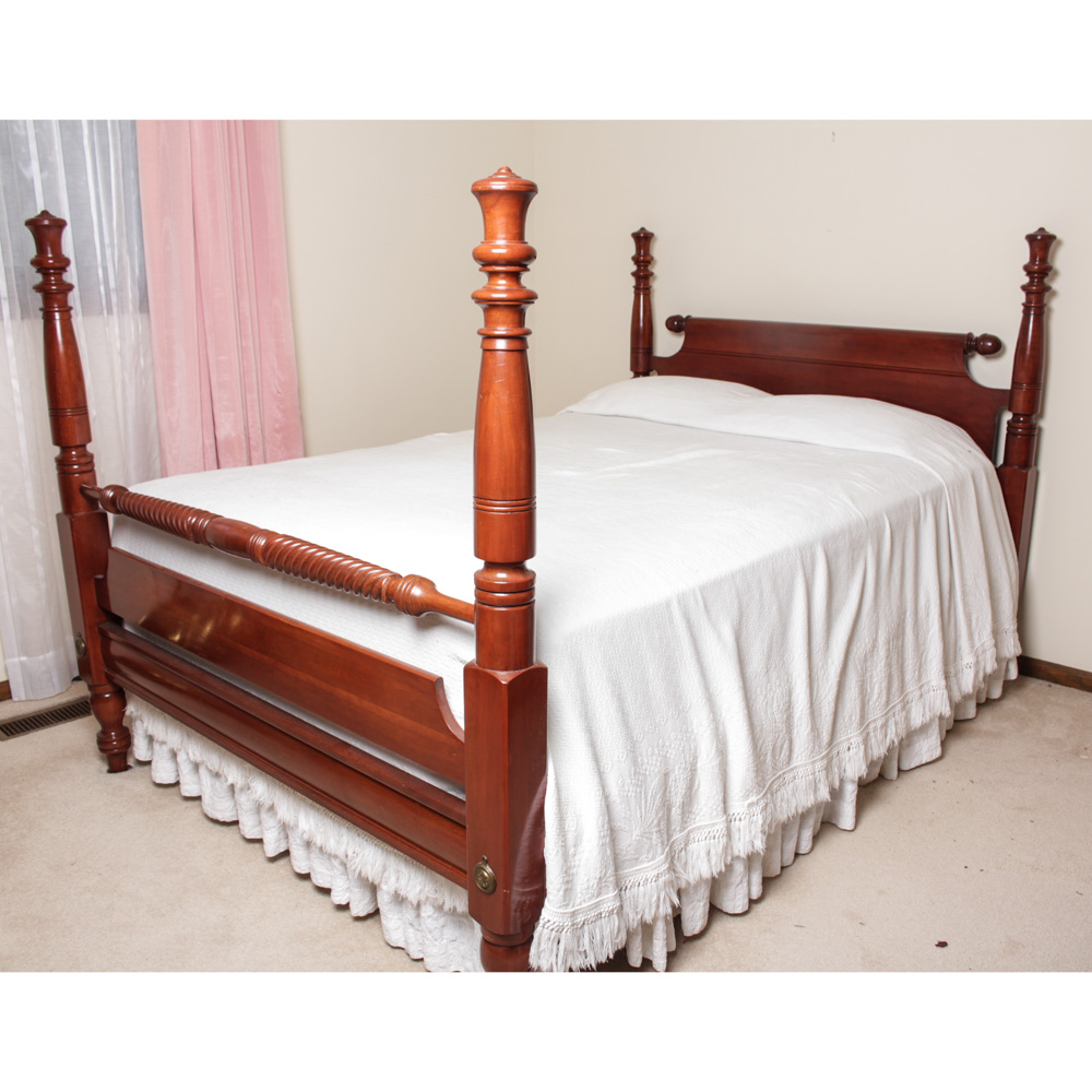 Vintage Four Poster Colonial Style Cherry Bed