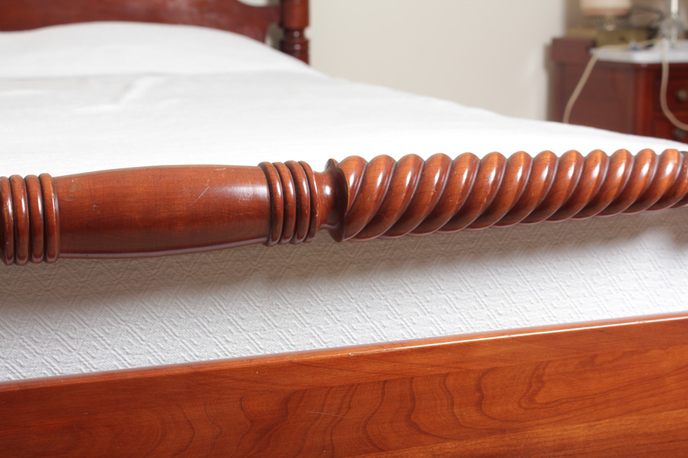 Vintage Four Poster Colonial Style Cherry Bed