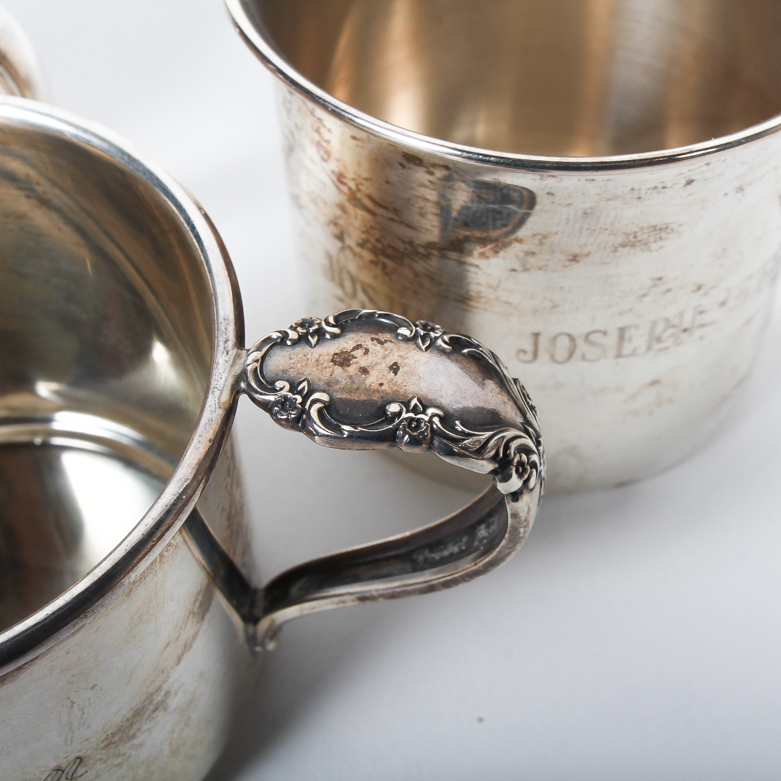 Collection of Towle and Rogers Sterling Silver Baby Cups