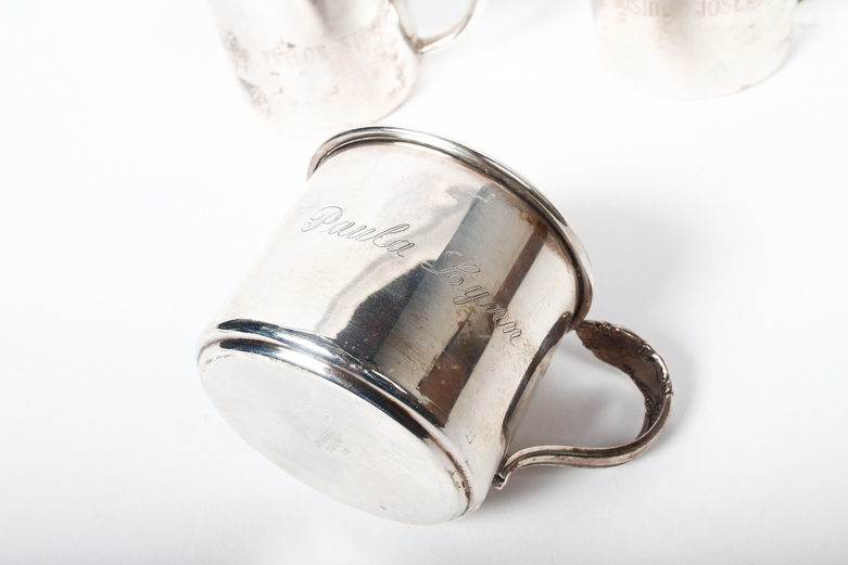 Collection of Towle and Rogers Sterling Silver Baby Cups