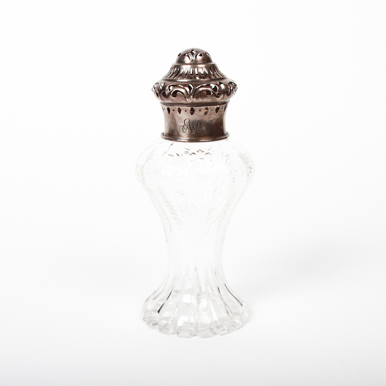 Vintage Sterling Silver and Cut Glass Sugar Shaker