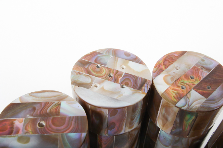 Set of Abalone Salt and Pepper Shakers