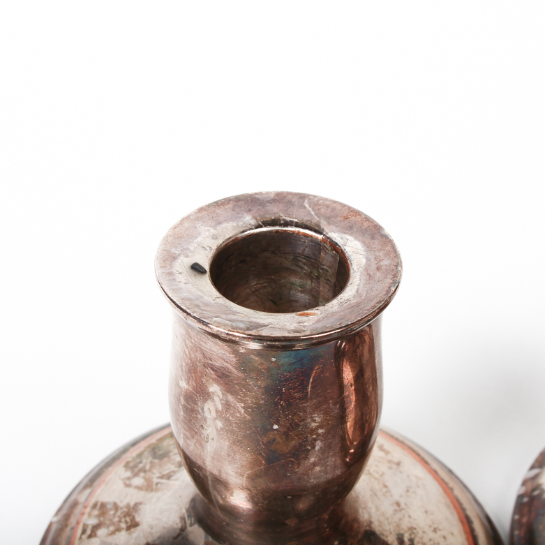 Reproduction Paul Revere Silver Plate Candleholders