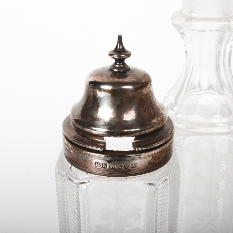 Victorian Sterling Silver and Glass Condiment Set