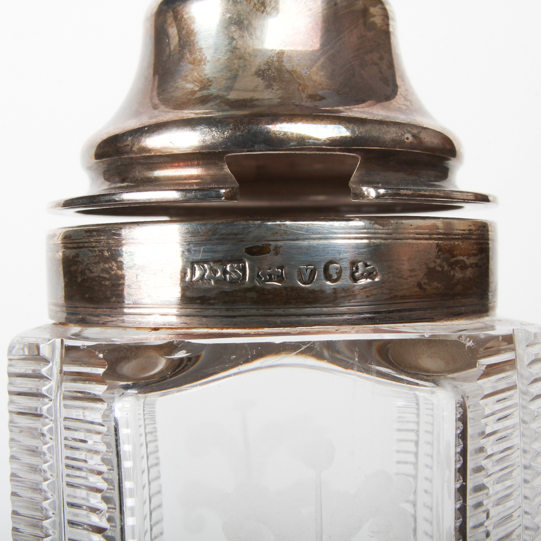 Victorian Sterling Silver and Glass Condiment Set