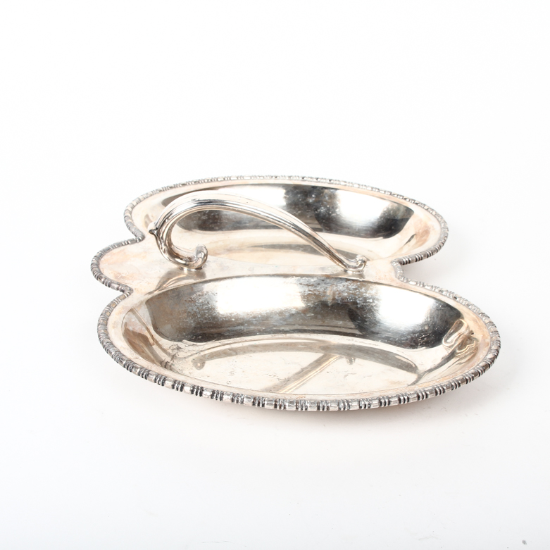 Pair of Silver Plate Divided Serving Dishes
