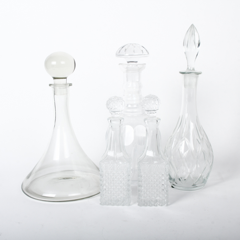 Assorted Glass Decanters