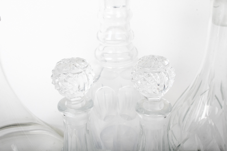 Assorted Glass Decanters